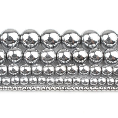 Zenkeeper 108Pcs Silver Hematite Spacer Loose Beads Bulk with Holes Handcrafted for DIY Bracelets Jewelry Making Crafts Supplies