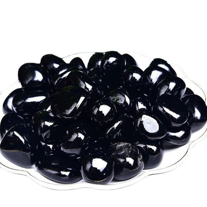 Black Obsidian Healing Crystal Stones, 1.25-2.0" Large Reiki Healing Gemstones Natural Tumbled Polished Stones for Energy Witchcraft Therapy Meditation