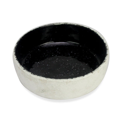 roro 8 Inch Handmade Ceramic Bowl, Rustic White & Starry Black Speckled Pasta Bowl, Dishwasher & Microwave Safe Stoneware, Fruit, Salad, Soup