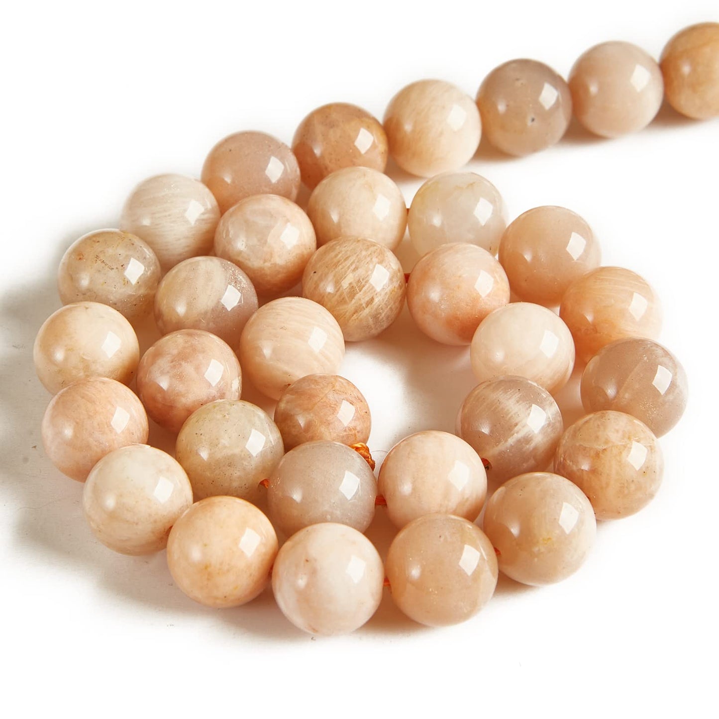 35pcs 10mm Sunstone Beads Natural Gemstone Beads Round Loose Beads for Jewelry Making