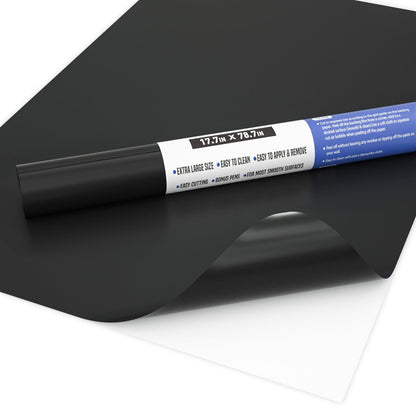 Nicpro Chalkboard Contact Paper Roll, 17.7" X 78.7" (6.5 Feet) Self Adhesive Blackboard Wallpaper, Chalk Paper Classroom Decor Sticker with 1 Marker & 5 Chalk for Home Office School Teacher Suppliers
