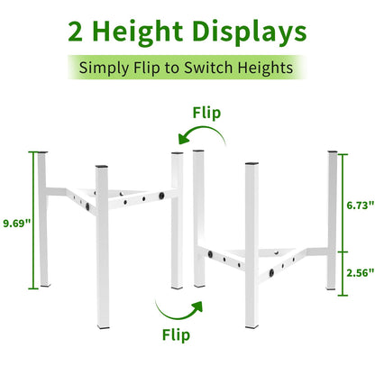 Aripark Plant Stand Indoor Adjustable, Metal Modern Plant Stands, Heavy Duty Stable Plant Pot Small Flower Holder Indoor Outdoor Corner, Fit 8 9 10 11 12 inch Pots, White (Pot & Plant Not Included)