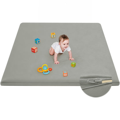 ILPEOD Waterproof Baby Play Mat for Floor Memory Foam 50 * 50 Cushion Playpen Playmat Tummy Time Crawling Mat Nursery Rug Thick Pad Create Soft & Safe Area for Infants,Toddler,Kids,Grey