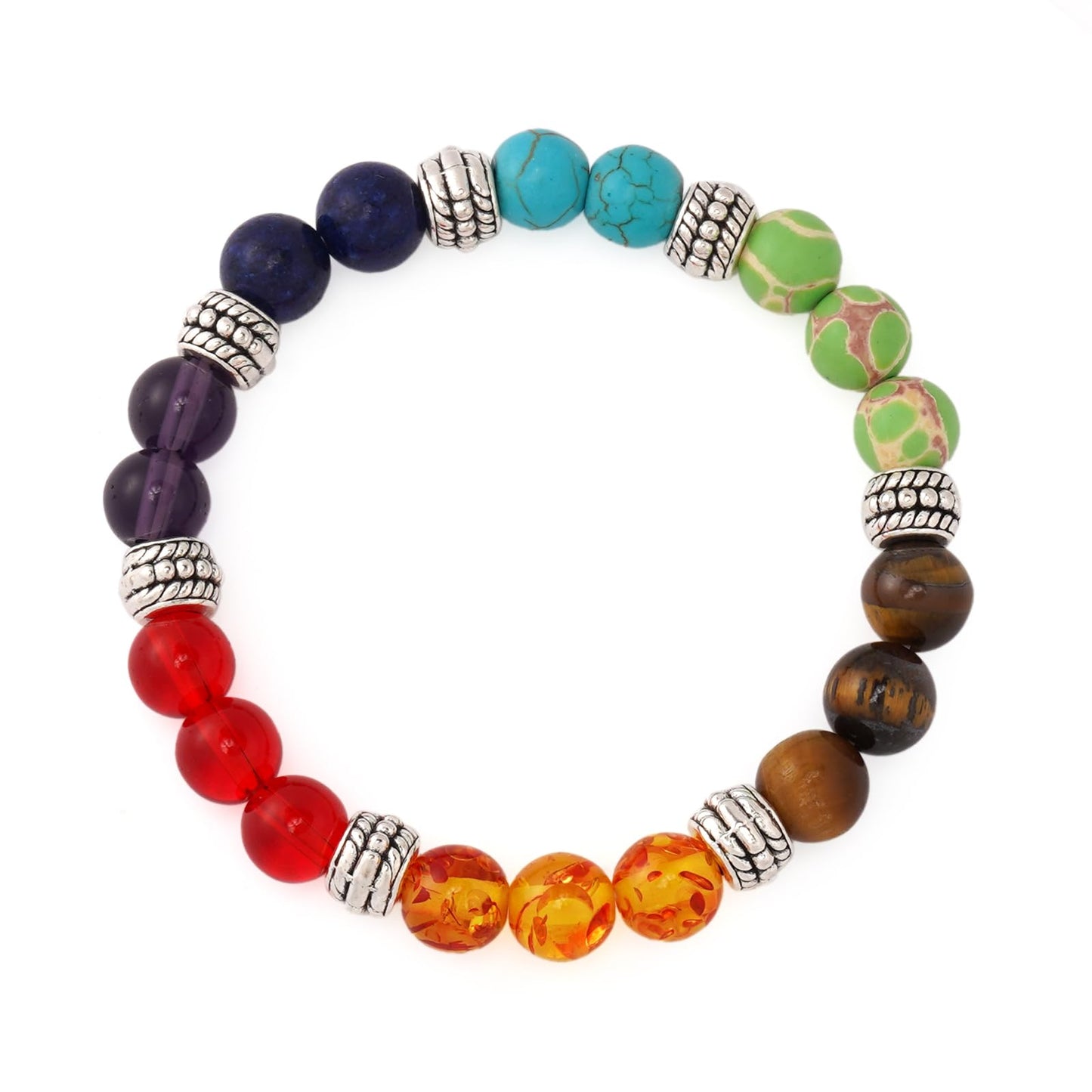 Bohxantium 7 Chakra Bracelet Reiki Healing Crystal Stone Bracelets for Women Natural Stone Beaded Anxiety Relief Spiritual Energy Yoga Stackable Jewelry for Women Men Meditation Relax Friendship Gift