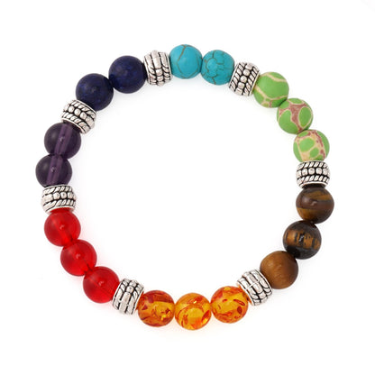 Bohxantium 7 Chakra Bracelet Reiki Healing Crystal Stone Bracelets for Women Natural Stone Beaded Anxiety Relief Spiritual Energy Yoga Stackable Jewelry for Women Men Meditation Relax Friendship Gift
