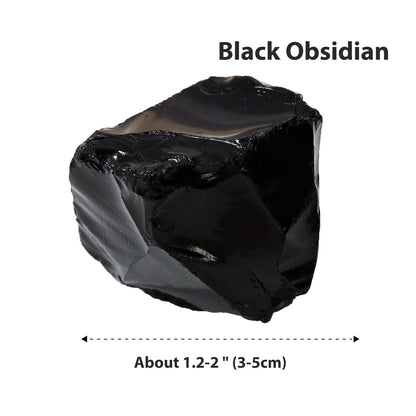 Apengshi Black Obsidian Raw Crystals 2PCS Natural Rough Rocks Healing Crystal and Stones DIY Raw Stones Meditation Fountain Garden Home Decor