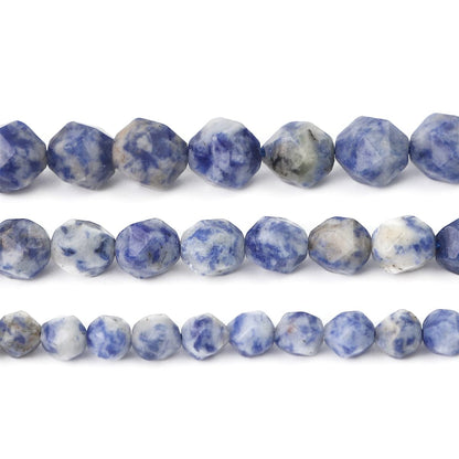 BEADIA Faceted Natural Blue Sodalite Stone Round Beads 6mm 36cm/Strand for Jewelry Making