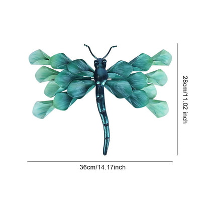 LIFFY Metal Dragonfly Wall Decor Handmade - Outdoor Metal Wall Art Decor for Patio Garden Fence Living Room, Bedroom, Dragonfly Gifts
