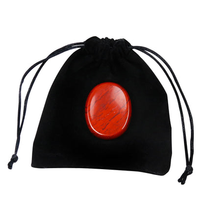 Nvzi Worry Stones Red Jasper Crystals, Chakra Crystals and Healing Stones, Oval Palm Stone, Thumb Stone, Crystals for Beginners, Spiritual Gifts for Women, Meditation Accessories (1PCS)