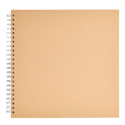 Paper Junkie Spiral Bound Scrapbook Album - 12 x 12 In, Kraft Hardcover, 40 Sheets (80 Pages) - Blank Kraft Paper Pages Lay-Flat for Drawing & Writing - Scrapbook Journal
