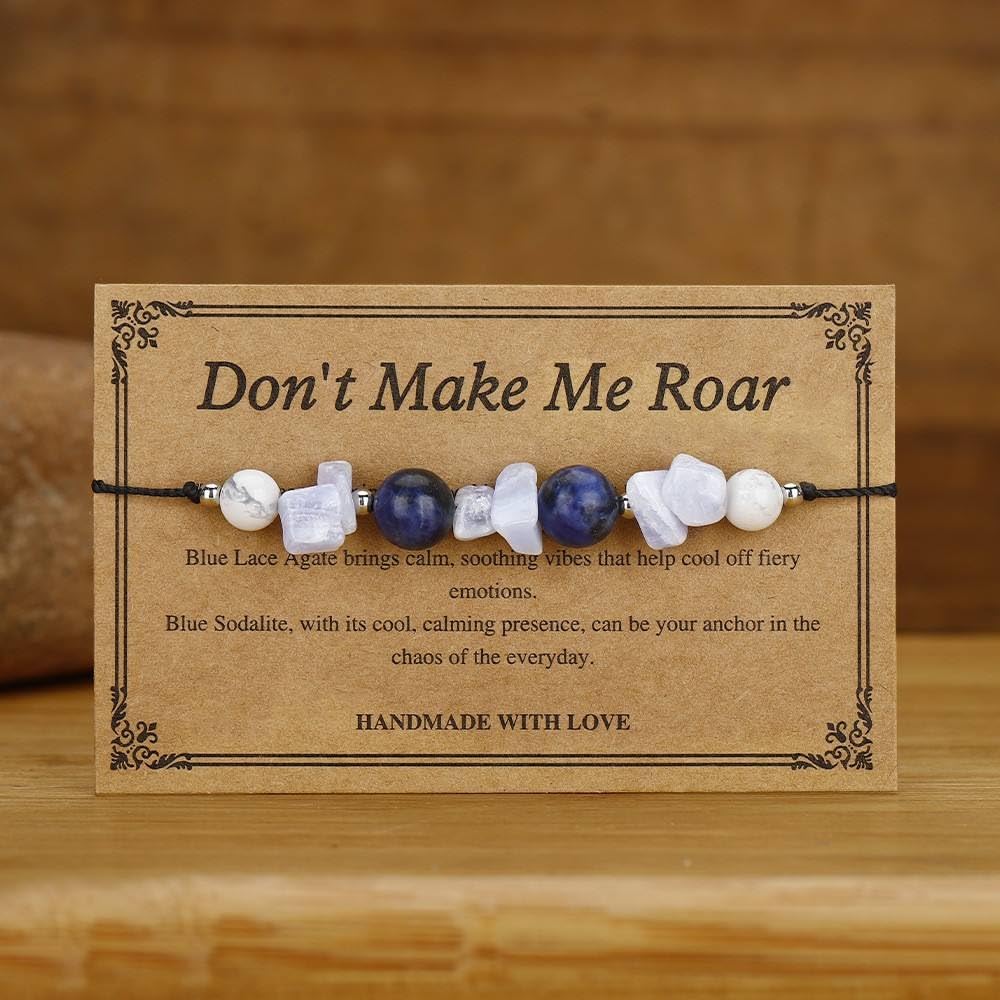 Natural Gravel Stone Beaded Bracelet – Healing Crystal Energy Wristband for Men and Women, Boho Chakra Jewelry (Earthbound Spirit)
