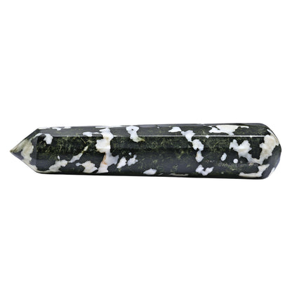 Amazing Gemstone Black and White Tourmaline Crystal Wand Massage Stick - Pelvic Wand Gua Sha for Adults - Crystals and Healing Stones Massage Wands for Adults Gifts (Pointed)