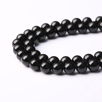 60pcs 6mm AAAA Natural Black Tourmaline Gemstone Beads Round Loose Beads for Jewelry Making DIY Bracelet Necklace