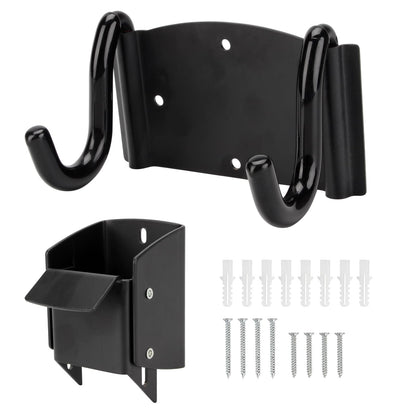 DIICCYO Heavy-Duty Wheelbarrow Storage Bracket Hook, Wheelbarrow Holder Trolley Storage Bracket with Top Lift Latch Storage Hook for Most Wheelbarrows for Outdoor Use, Black