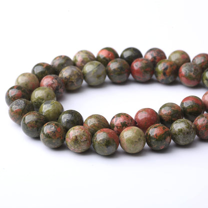 36PCS 10MM Natural Unakite Stone Beads Energy Healing Beads for DIY Jewelry Bracelet Necklace Making for Jewelry Making15Inch