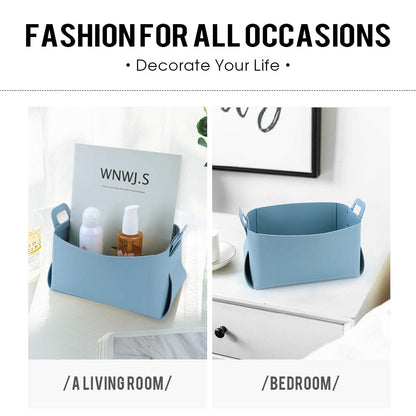 VANTOO Leather Valet Tray, Jewelry Tray, Catchall Tray, Desktop Storage Organizer，Bedside Caddy for Men Key Wallet Watch Coin Phone Change,Candy Holder Sundries Tray,Convenient for Travel (06 Blue 1)