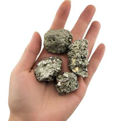 3-5Pcs Pyrite Natural Raw Crystals 1''-1.5'' Rough Stones Rocks for Tumbling Polishing Cabbing Gemstones Crystals and Healing Stones for Wicca Reiki,Fountian Rocks for Decorations (Pyrite)