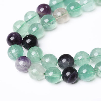 46pcs 8mm Natural Stone Beads Fluorite Gemstone Round Loose Beads for Jewelry Making DIY Bracelet Necklace 15"