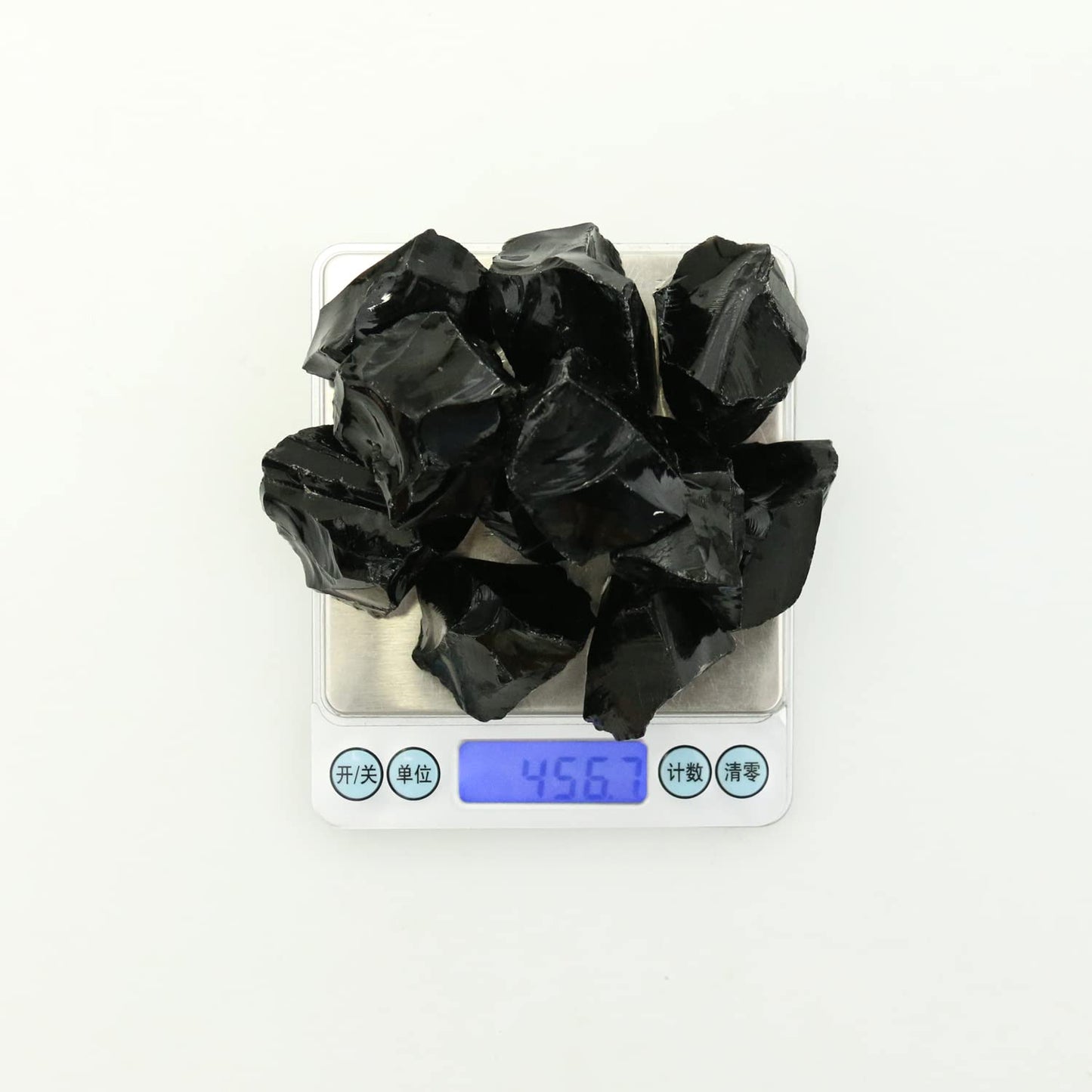 Black Obsidian Stones Crystal Bulk, Raw White Quartz Crystal Stones for Wicca, Reiki, and Energy Healing Crystals, Witchcraft Supplies, Rocks for Tumbling, Calcite Crystal, Hypnotic Gems(1 Lb)
