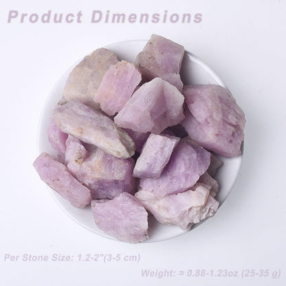 Erliway 1.25-2" Natural Kunzite Raw Stone and Healing Crystals, Rough Stone for Tumbling, Cabbing, Fountain Rocks, Decoration, Raw Crystal and Healing Stones for Polishing, Wicca & Reiki