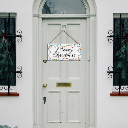 Christmas Door Sign Merry Christmas Wooden Hanging Decor Christmas Themed Winter Wood Sign Christmas Decor For Door Porch Home 6x12 Inch