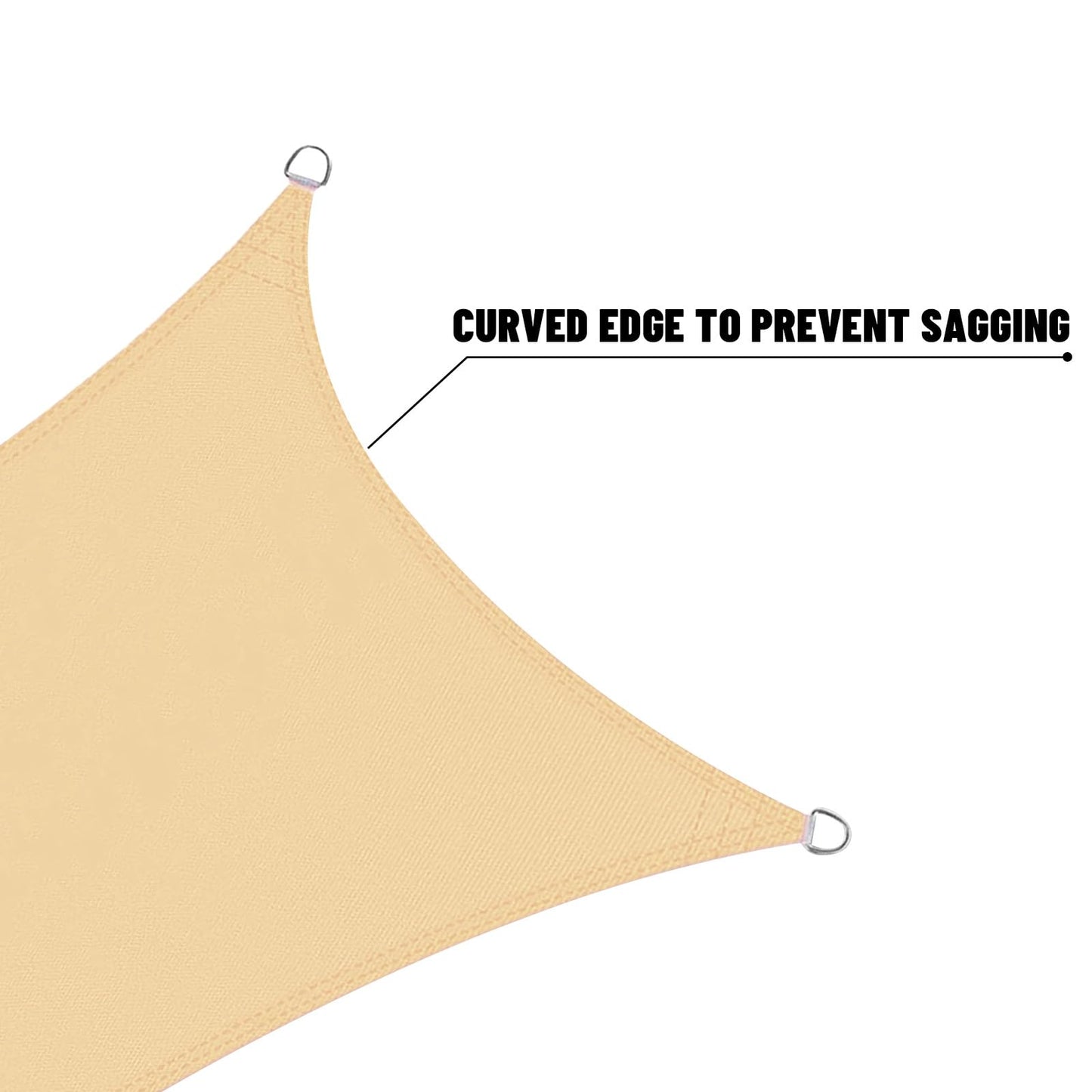LOVE STORY Waterproof 16' x 16' x 16' Triangle Sand Sun Shade Sail Cannoy UV Resistant for Outdoor Patio Garden Backyard (We Make Custom Size)