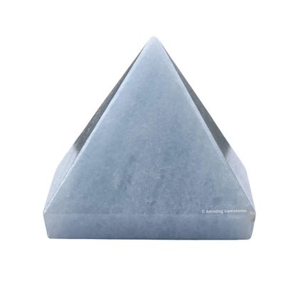 Amazing Gemstone Blue Calcite Pyramid Crystal Healing Stones - 2" Great Pyramid Figurine of Natural Stone Pyramid for Meditation, Reiki, Chakra Balancing and Crystal Pyramids Grid