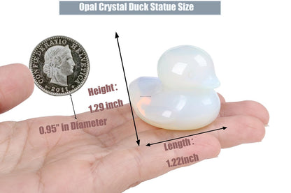 DUQGUHO Duck Figurine Statue Funny Deocr Gifts Opal Crystals Stones Lucky Duck Collectible for Mom Gifts Home Desk Office Deocration 1PC