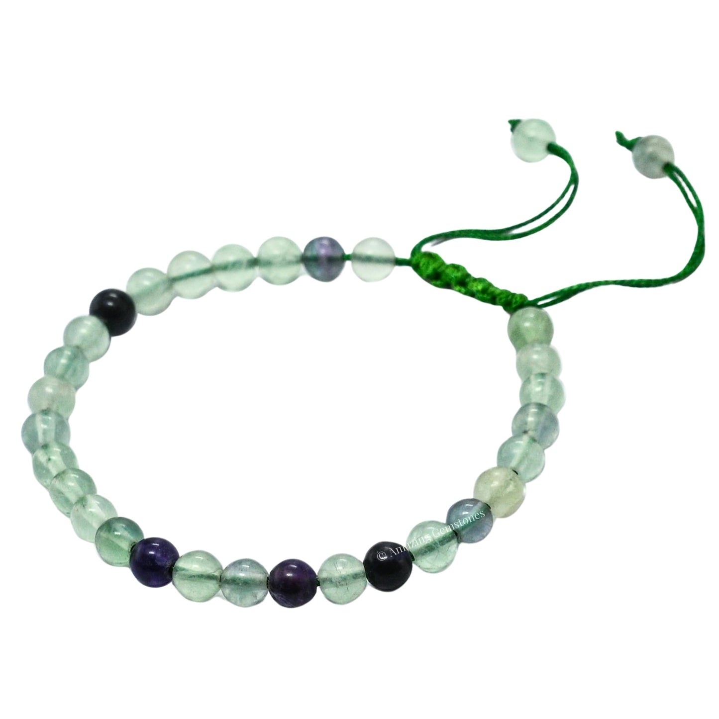 Amazing Gemstone Fluorite Bracelet, Gifts For Men & Women - Protection Healing Crystal Bracelet - 6mm Gemstone Beaded Adjustable Bracelet, Pulseras Para Hombres Mujer Stocking Stuffers