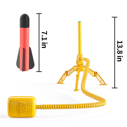TEMI Rocket Launcher for Kids, 12 Foam Rockets and Launcher Pad, Launch up to 100+ft, Kids Outdoor Toys, Birthday Gift Toys for Kids Boys Girls Age 3 4 5 6 + Years Old