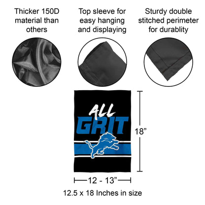 Detroit Lions All Grit Garden Flag Double Sided Banner