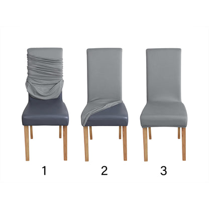Amazon Basics Dining Chair Covers, Stretch Parson/Dining Chair Slipcover, Removable Washable Chair Protector for Home/Restaurant/Banquet, Light Grey Pack of 4