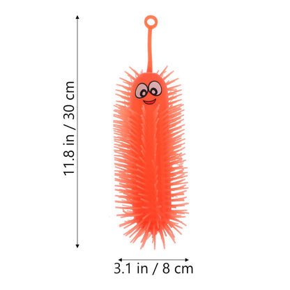 Flashing Light Up Stretchy Caterpillars, 4pcs Squishy Stress Balls Toy, Anxiety and Stress Relief Toys for Adults Teen Kids(Random Color)