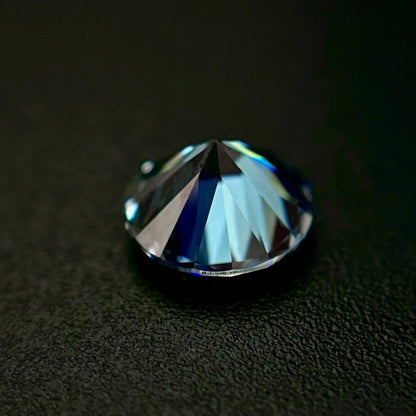 Dlbazoyx Round Color Moissanite Stone Lab Grown Simulated Gemstone Green Blue 0.3-4ct Loose Cut Moissanites Gems (Dark Seablue, 6.5mm 1ct)