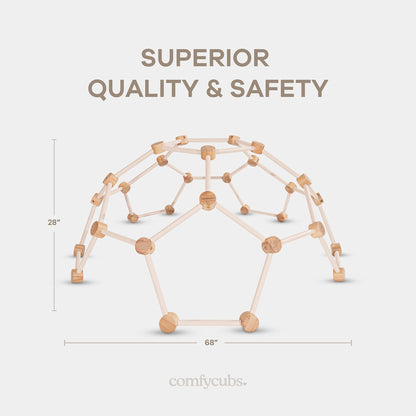 Comfy Cubs Wooden Toddler Play Gym for 3-6 Years Old - Montessori Climber for Kids - Safe Climbing Toy Support up to 120 lbs - Easy to Assemble Kids Climber for Active Play - Blush