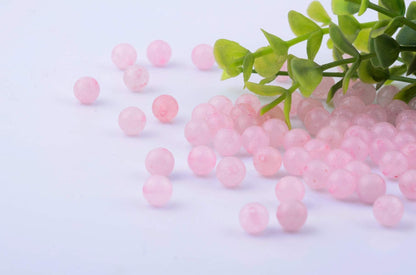 Natural Stone Beads 100pcs 10mm Rose Quartz Round Genuine Real Stone Beading Loose Gemstone Hole Size 1mm DIY Charm Smooth Beads for Bracelet Necklace Earrings Jewelry Making (Pink Rose Quartz, 10mm)