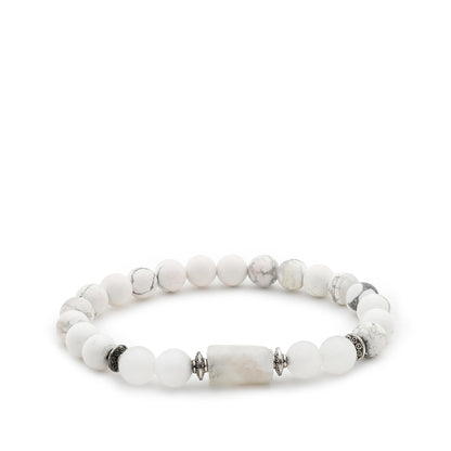 Divine Hindu Howlite Crystal Bracelet | Karka Rashi (Cancer) Zodiac Stone | Certified Natural Healing Crystal | Chakra Balancing | Reiki | Meditation | Gift for Men & Women