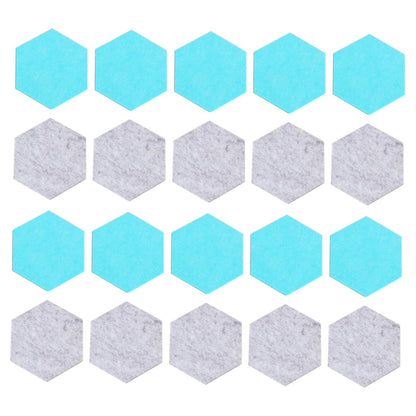 Homoyoyo 20pcs Hexagon Felt Wall Stickers Adhesive Decorative Wool Felt Board for Home and Classroom Use Mint Grey Creative Wall Decor for Office Classroom Spaces
