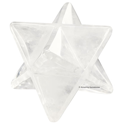 Amazing Gemstone Clear Quartz Merkaba Crystal - 0.75 Inches Metaphysical Merkaba Star for Meditation - Energetic Tetrahedron Crystal and Healing Stones for Spiritual Growth and Healing (15-20mm)