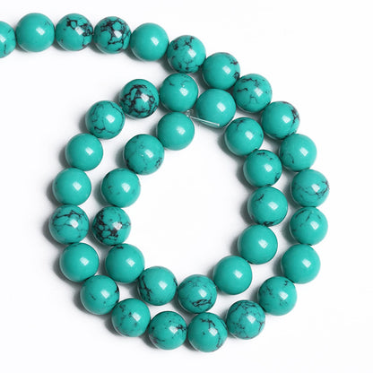 8MM 46PCS Green Turquoise Spacer Loose Beads for Jewelry Making DIY Bracelet Necklace