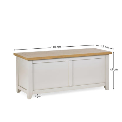 Julian Bowen Richmond Wooden Storage Bench, Elephant Grey, 45 x 105 x 40 cm