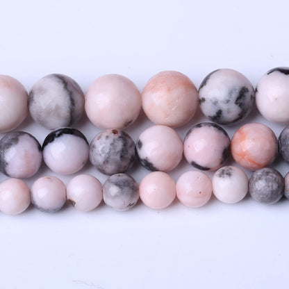 45PCS 8MM Natural Pink Zebra Jaspers Beads Round Loose Stone Beads for Jewelry Making DIY Energy Stone Healing Power Bracelet 15"