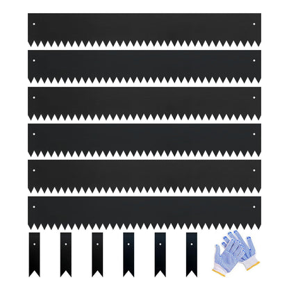 Galvanized Steel Landscape Edging Metal Landscape Edging Black Steel Landscaping Metal Garden Edging Border 6 Inch Depth 40 Inch Strips 6pcs for Lawn Yard 20 Feet Total (with 6 Clips)