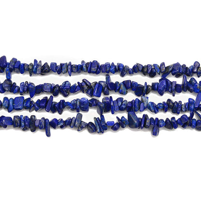PLTbeads 5-8mm Natral Healing Gemstone Waist Bracelets Necklace Kit Irregular Stone DIY Crafts Design Jewelry Making 1 Strand per Bag Approxi 34 inch (Blue Lapis Lazuli Chips)