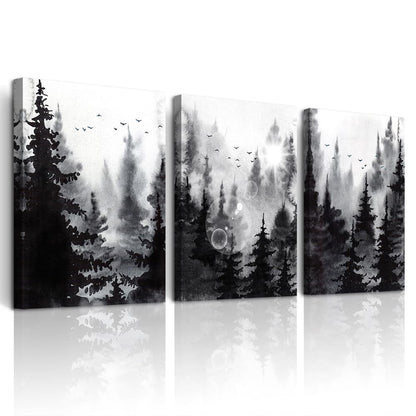 DZRWUBHS Wall Art for Living Room Black and White Wall Decor For Bedroom Bathroom Family Decoration Hang Pictures Kitchen Office Abstract Wall Painting Modern Framed Canvas Wall Art Prints 12x16 in