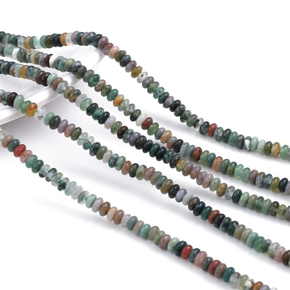 BEADIA Natural Indian Agate Spacer Beads Caps Rondelle Disk Loose Beads for Beading Jewelry Making 4mmx2mm 38cm