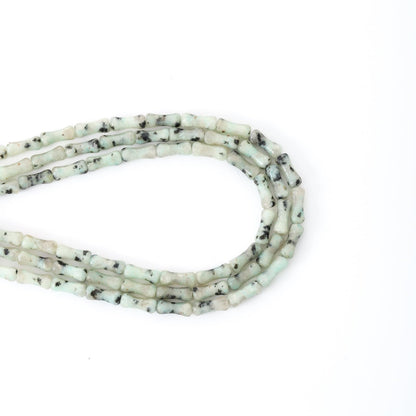 5x12mm Natural Kiwi Jasper Stone Bamboo Shape Gem Healing Energy Loose Spacer Beads for DIY Necklace Bracelet Earring