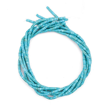 BEADIA Natural Blue Turquoise Spacer Beads Caps Loose Semi Gemstone for Beading Jewelry Making 4mmx2mm 38cm