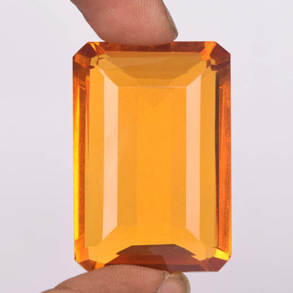GEMHUB Jewelry Making Yellow Citrine 76.50 Ct Emerald Cut Loose Yellow Citrine, Faceted Birthstone Yellow Citrine Gem