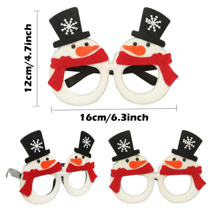 JAKADYUKS Christmas Glasses 16PCS, Party Favors Christmas Tree Hanging Ornaments Decorations Photo Booth Props, Xmas Party Decorations Eyeglasses Frame for Christmas Holiday Party Supplies